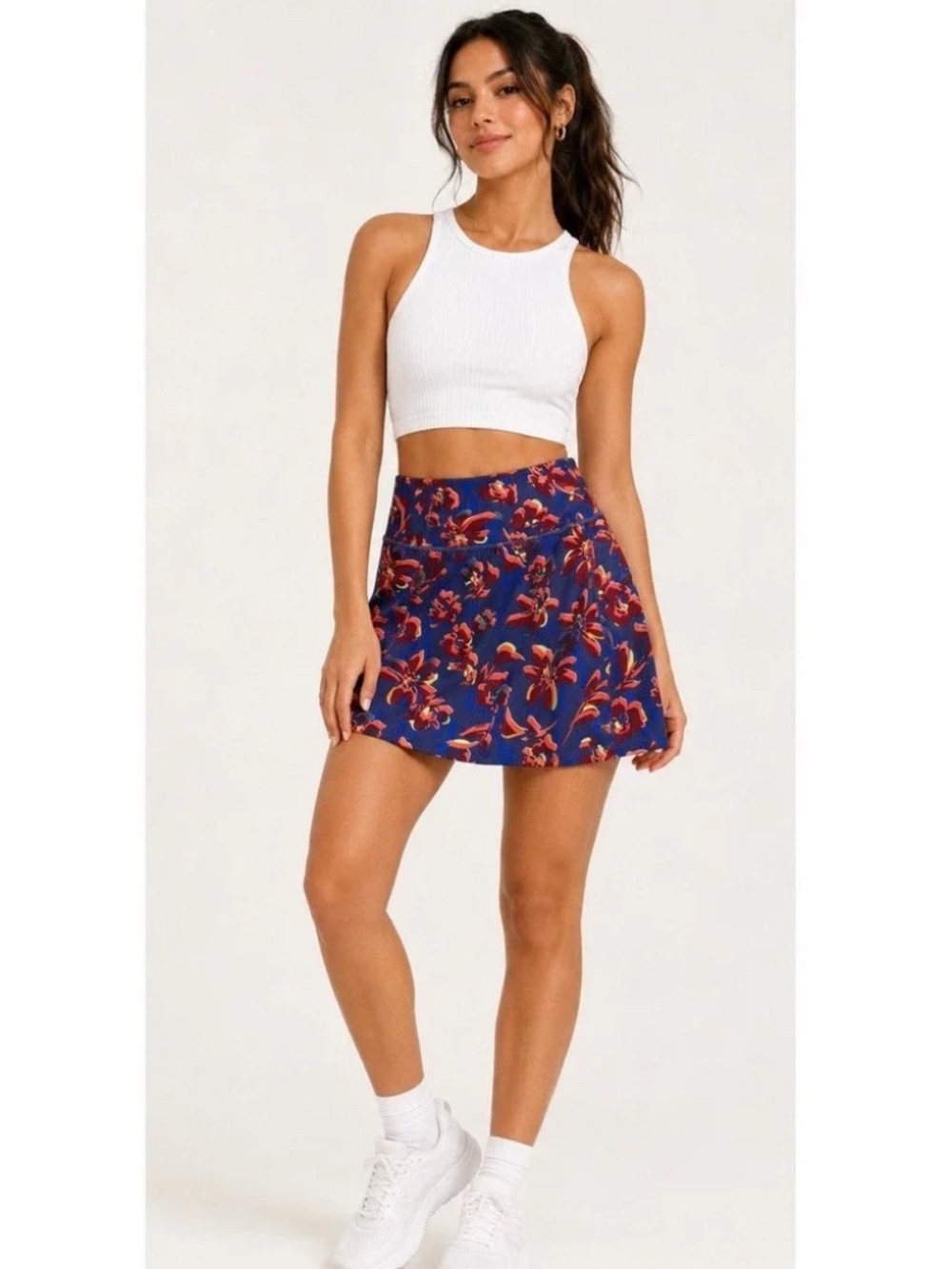 Athleta Salutation Stash Skort - Blue Floral - 16 1/2 inches - XL - NWT
